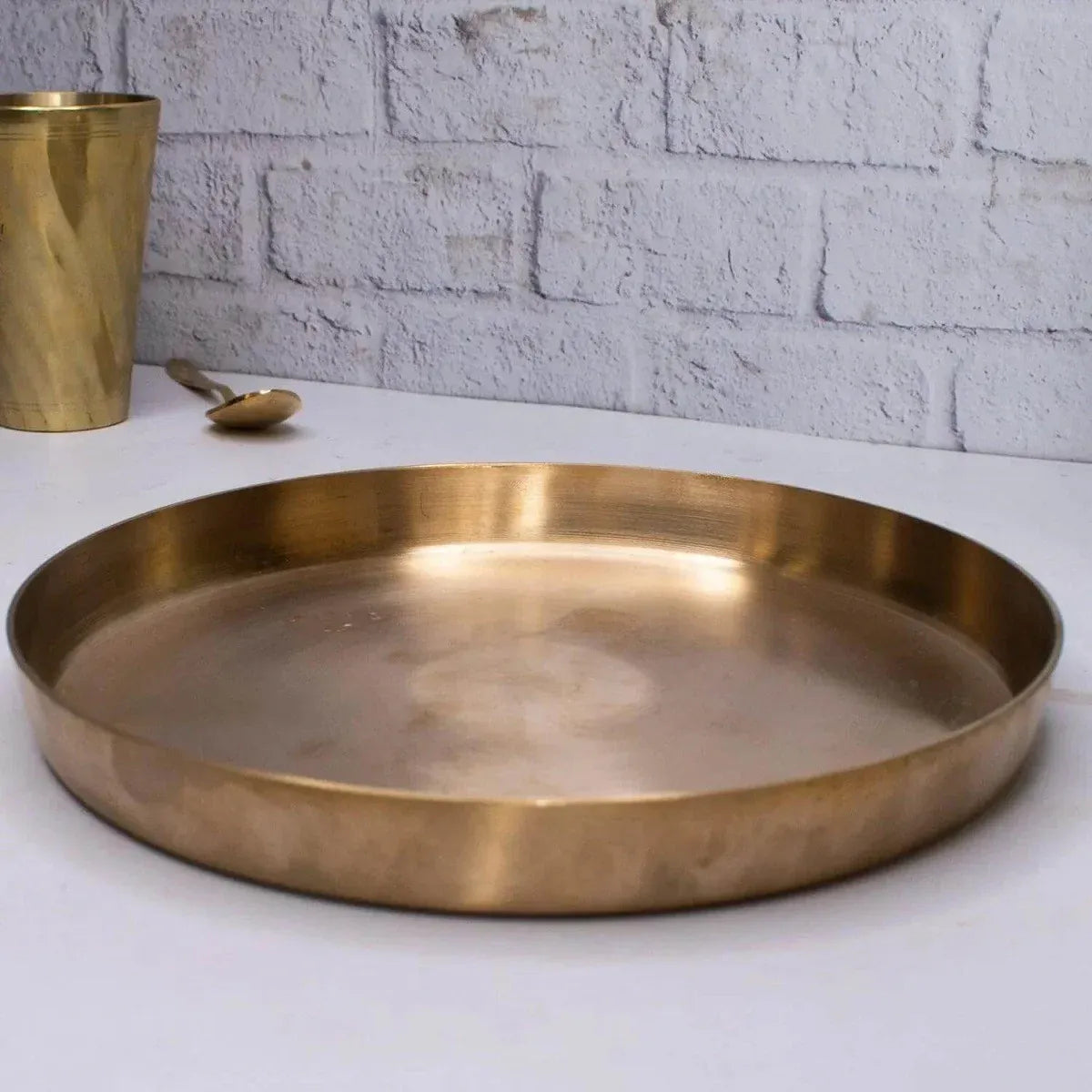 Zishta Kansa Thali Matt Finish Bronze Dinner Plate