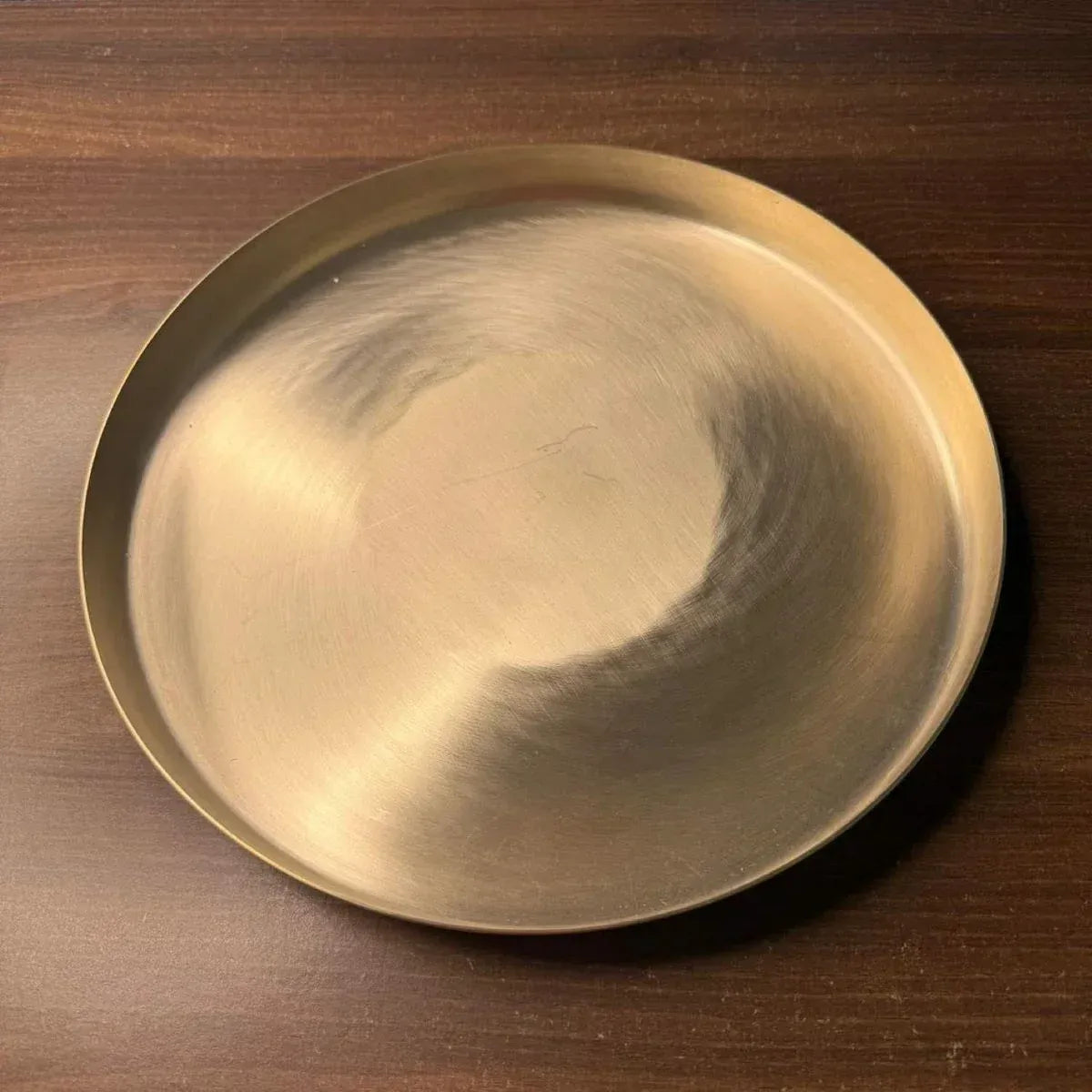 Zishta Kansa Thali Matt Finish Bronze Dinner Plate