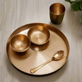 Zishta Kansa Thali Set Gujarat Bronze Dinner Set Handcrafted