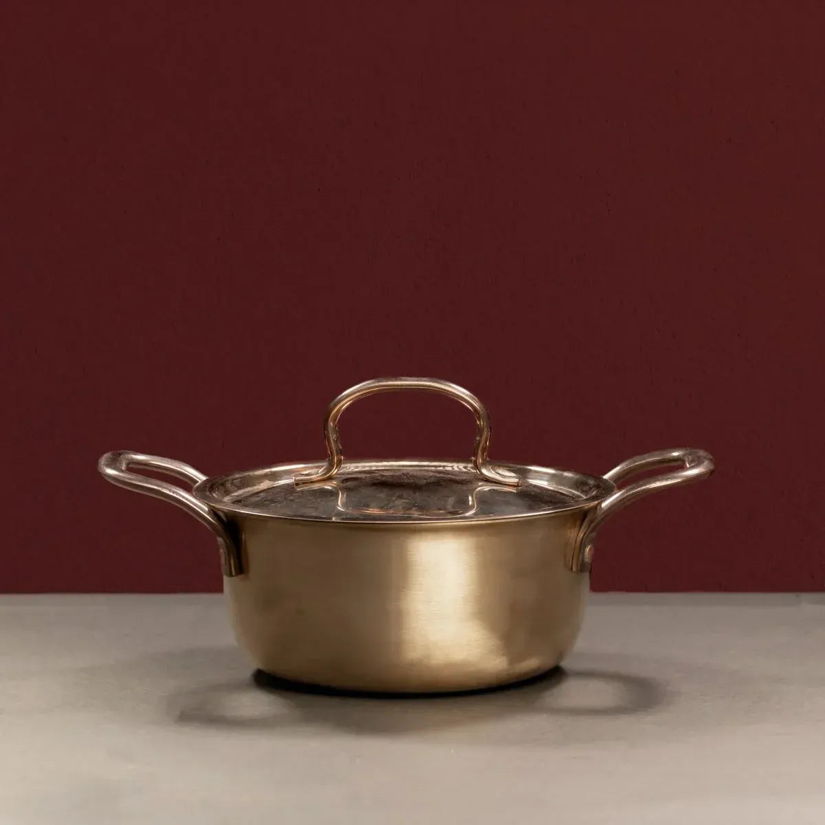 Zishta Kansa Tulsi Casserole Cooking Pot Handcrafted Bronze Bell Metal - 1.6Ltr
