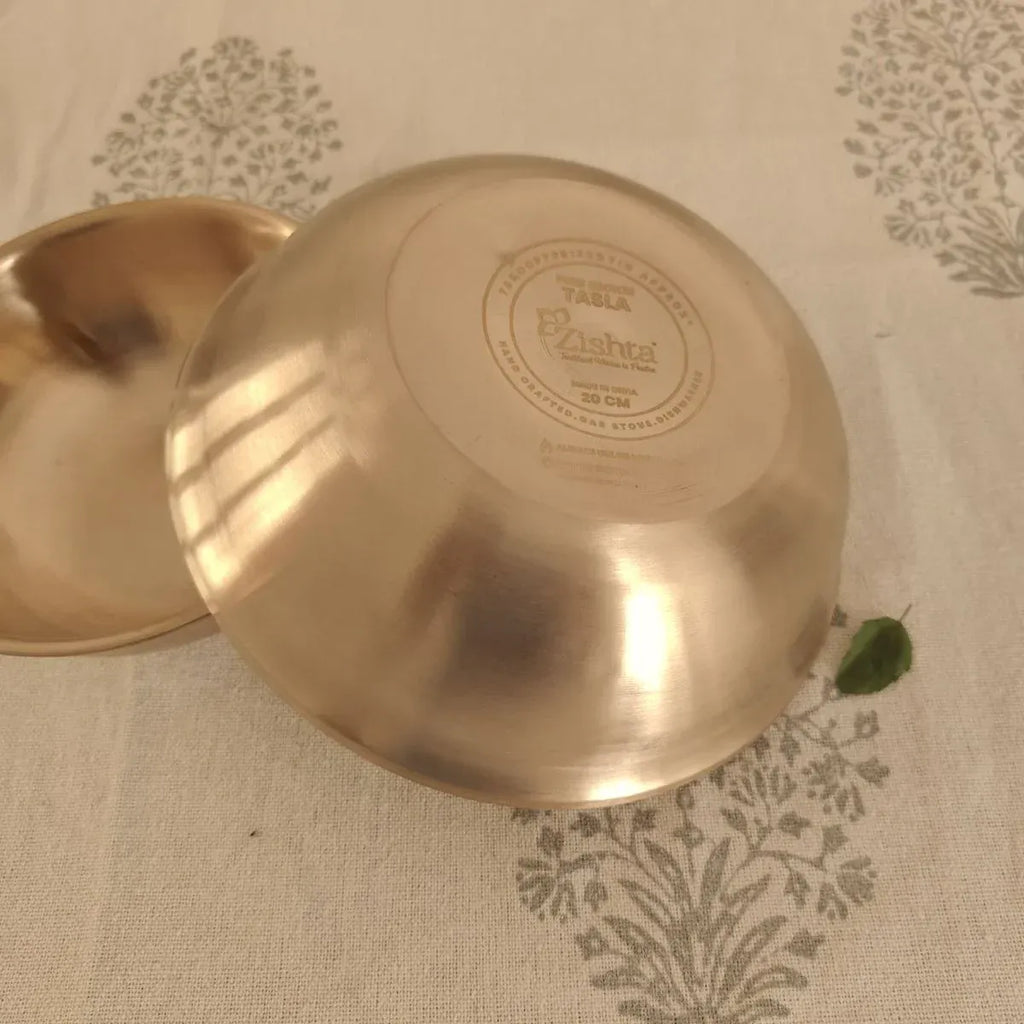 Zishta Kansa Tulsi Cookware Tasla Kadai Handcrafted Bronze Bell Metal