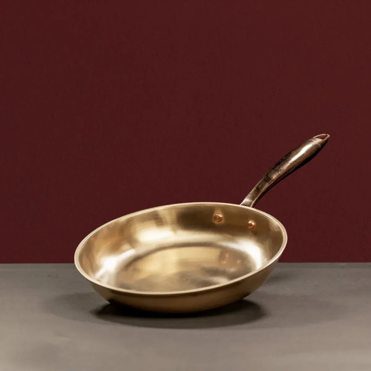 Zishta Kansa Tulsi Fry Pan Handcrafted Bronze Bell Metal Cookware