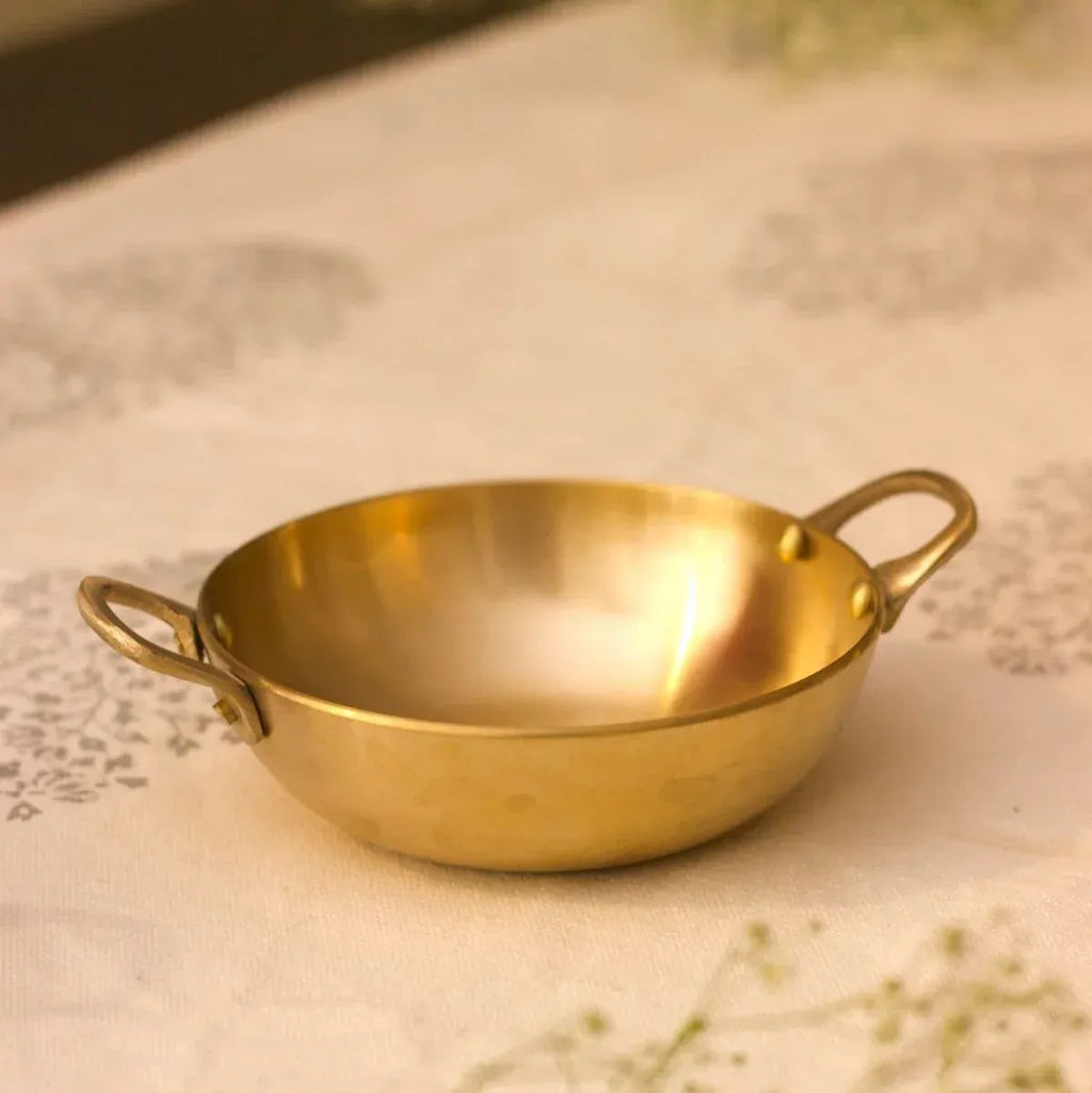 Zishta Kansa Tulsi Serveware Kadai Handcrafted Bronze Bell Metal