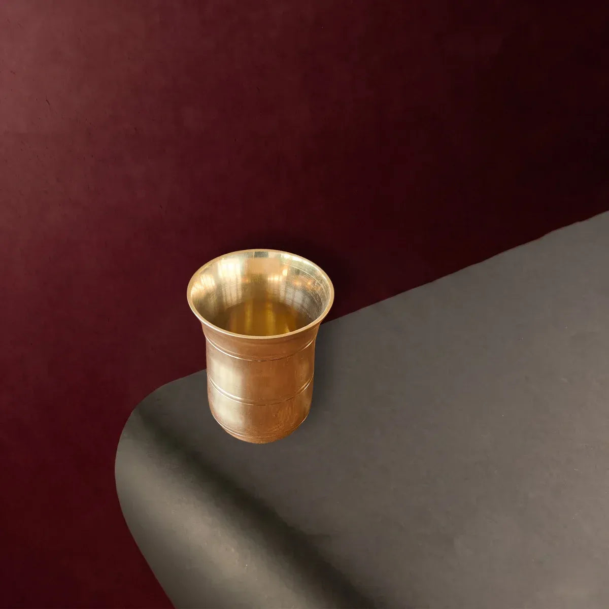Zishta Kansa Tulsi Davara Tumbler Handcrafted Bronze Traditional Cup