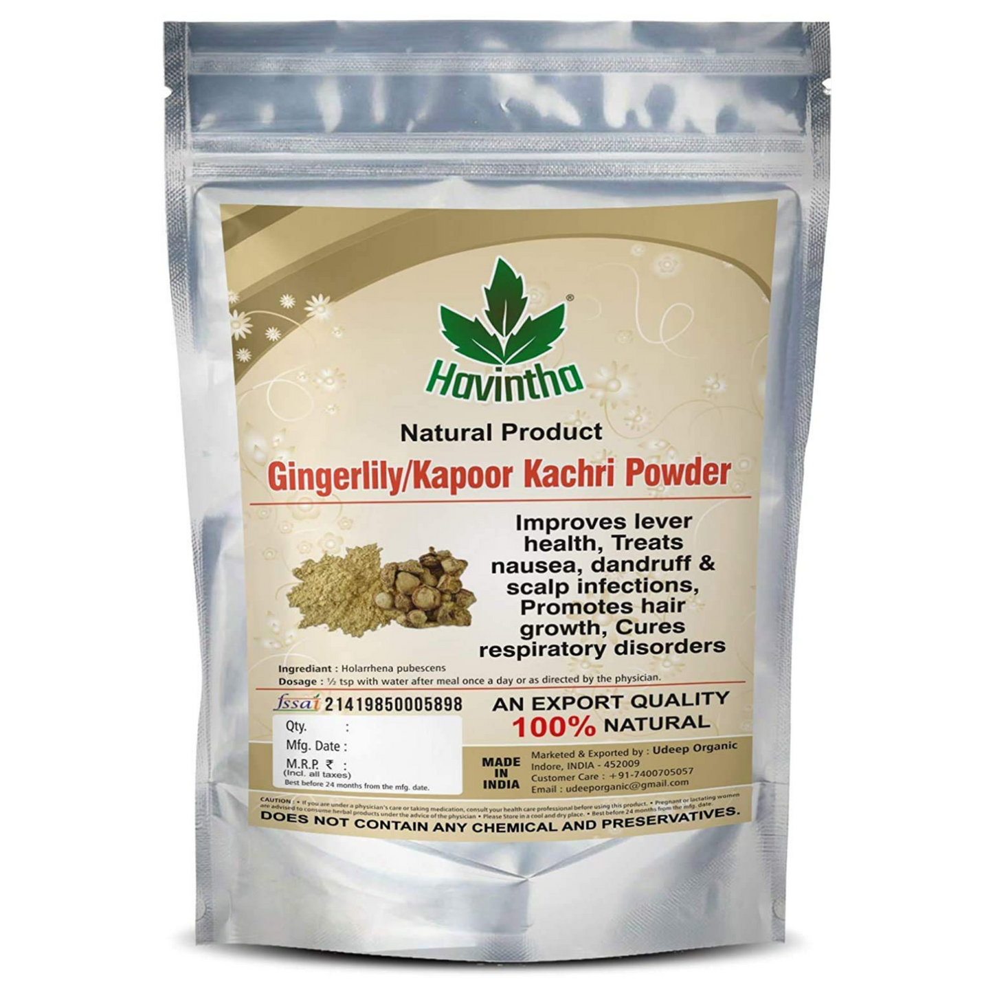Havintha Kapoor kachri powder for dandruff & scalp hair growth - 227 grams