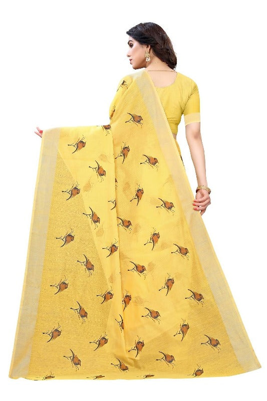 Vamika Yellow Chanderi Designer Saree (SERIN YELLOW)