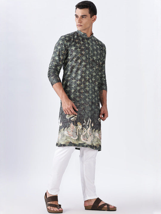 Anouk Men Ethnic Printed Mandarin Collar Kurta
