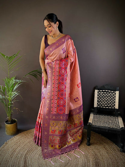 Joban Fashion Lavender Small Butti Banarasi Silk Sarees