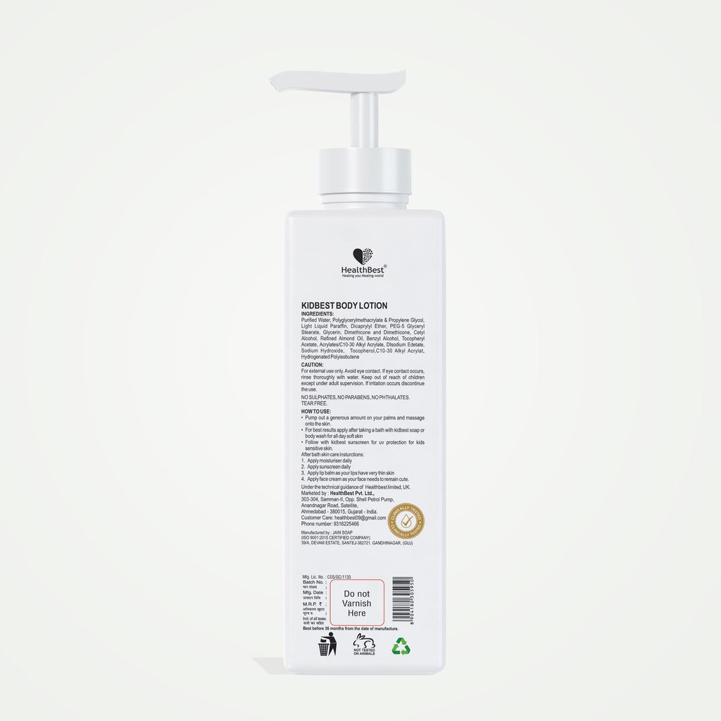 Health Best Kidbest Body Lotion for 3-13 Years Kids Pack of 2 - 500 ml