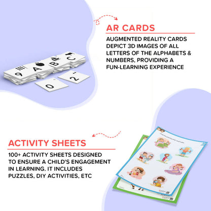 ClassMonitor KG1 Learning Educational Kit with Free App with 300+ Early Preschool Learning Activity Worksheets for kids of Age 3.5 - 4.5 Years