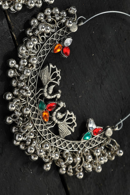 Mominos Fashion Johar Kamal Beautiful Peacock Design Chandbali Earrings