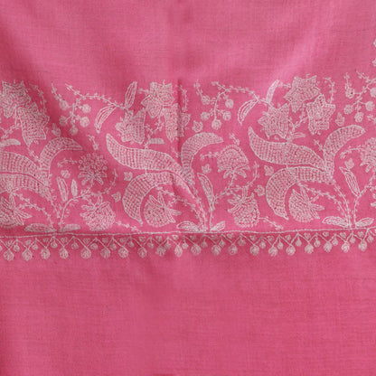 Nizalia Handmade Paper Mache Soozni Work Pink Pashmina