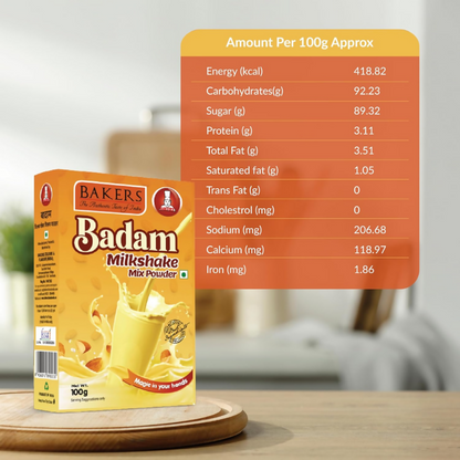 BAKERS Milk Shake Mix Powder - Badam Flavor