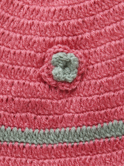 Chutput Kids Pink Coloured Mermaid Design Solid Wool Frock