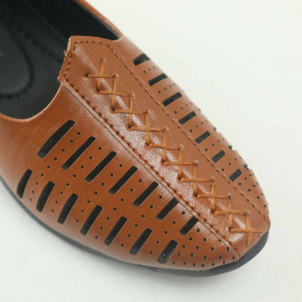 Tiny Bugs Boys Party & Ethnic Wear Mojari - Tan