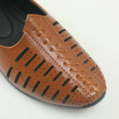 Tiny Bugs Boys Party & Ethnic Wear Mojari - Tan