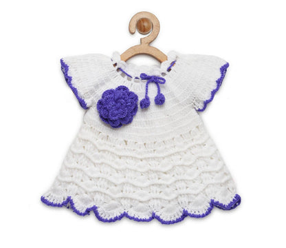 Chutput Kids Cute Design White Coloured Solid Frock