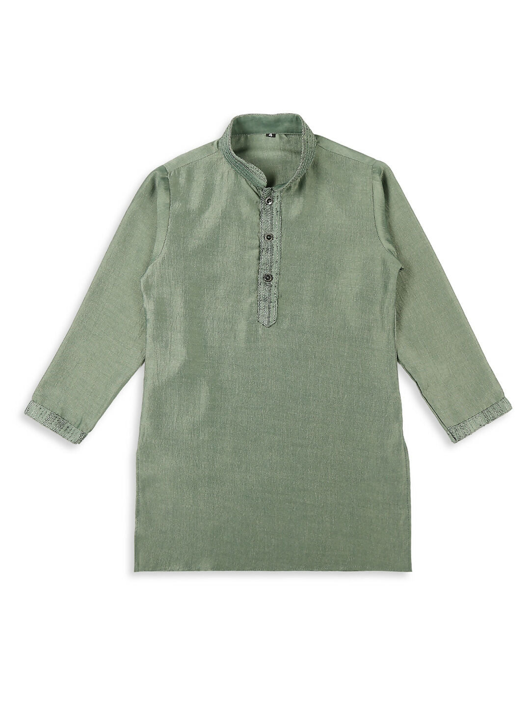 Joban Fashion Kids Island Embroidery Sequence Full Sleeves Kurta, Pyjama Set with Nehru Jacket - Green