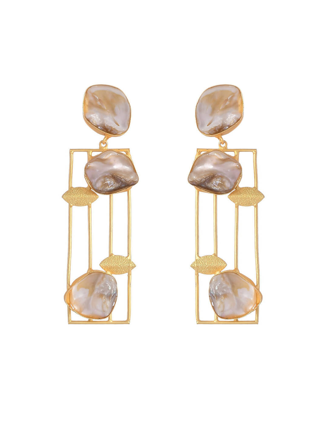 VOJ Women Gold Color stainless steel Earrings
