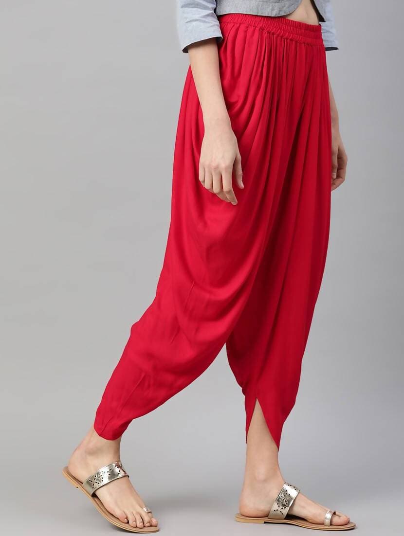 Cheera Women’s Red Dhoti Pant CH10D