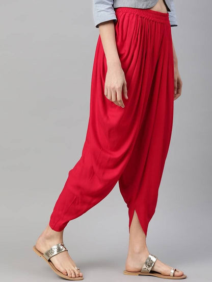 Cheera Women’s Red Dhoti Pant CH10D
