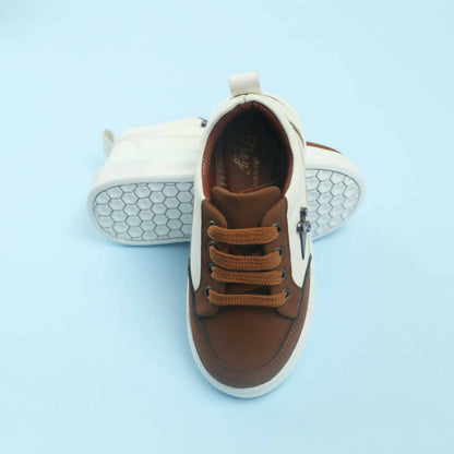 Tiny Bugs Boys Lace Up Casual Shoes - Brown