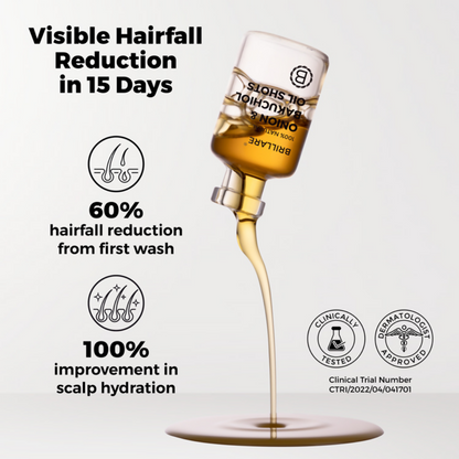Brillare Onion & Bakuchiol Oil Shots For Hair Fall Reduction
