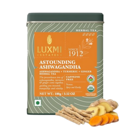 Luxmi Estates Astounding Ashwagandha – Certified Organic Herbal Infusion