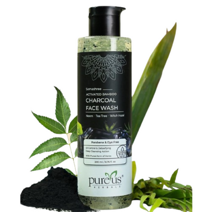 Pureus Herbals Somashree Activated Bamboo Charcoal Face Wash