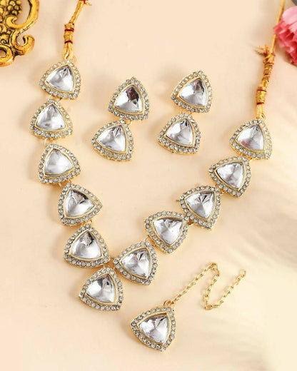 VOJ Women Silver Color stainless steel Jewellery Set