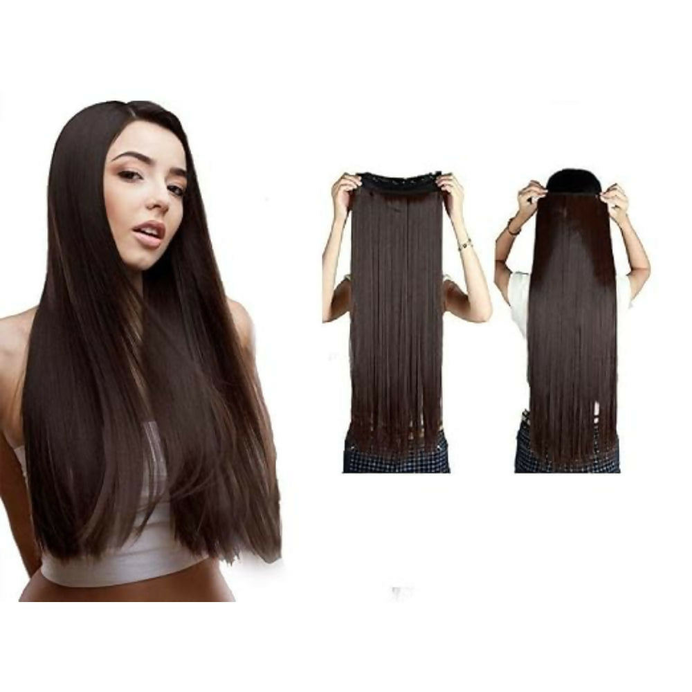 Bronson Professional 24 Clip-In Hair Extensions Dark Brown Straight Hair - Volume - 4
