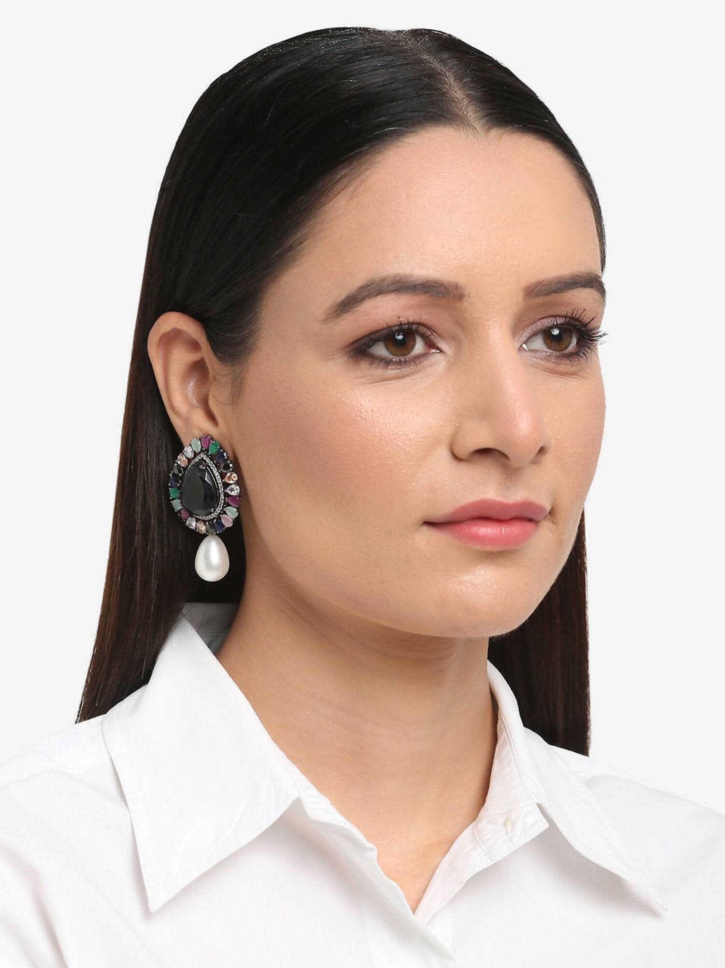 Multicoloured Contemporary Studs Earrings - Ruby Raang