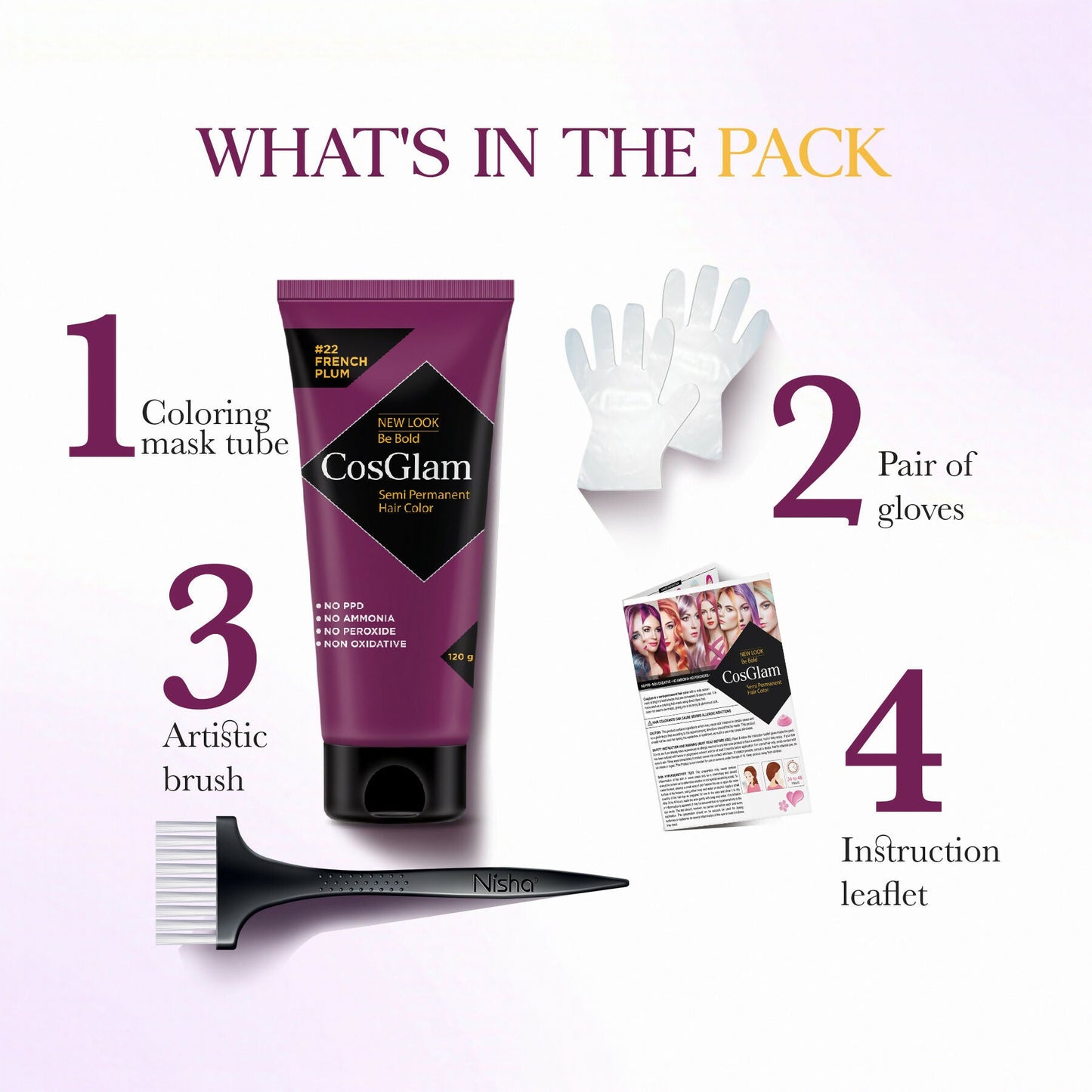 Cosglam Semi Permanent Hair Color for Women & Men (#22 French Plum)