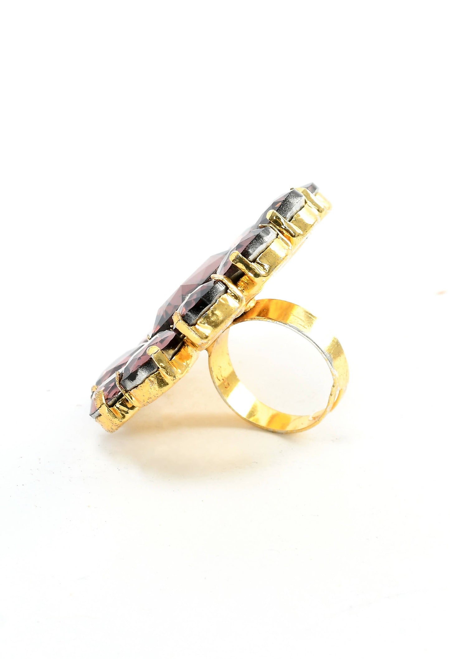 Mominos Fashion Joharkamal Gold-Polished Brass Finish Stone Choker For Women & Girls (Brown)
