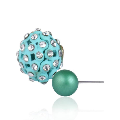 Trendoo Jewelry Gold-Polished Stylish Blue Studs