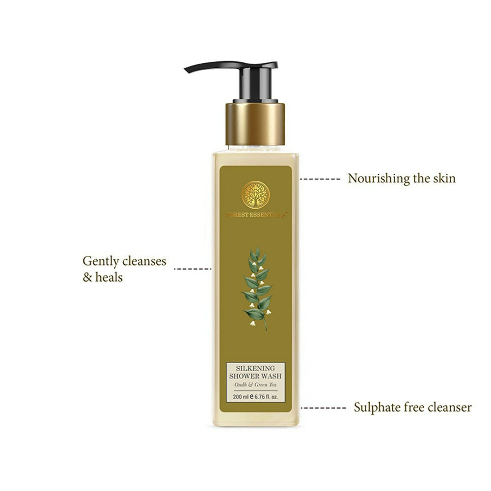 Forest Essentials Travel Size Silkening Shower Wash Oudh & Green Tea