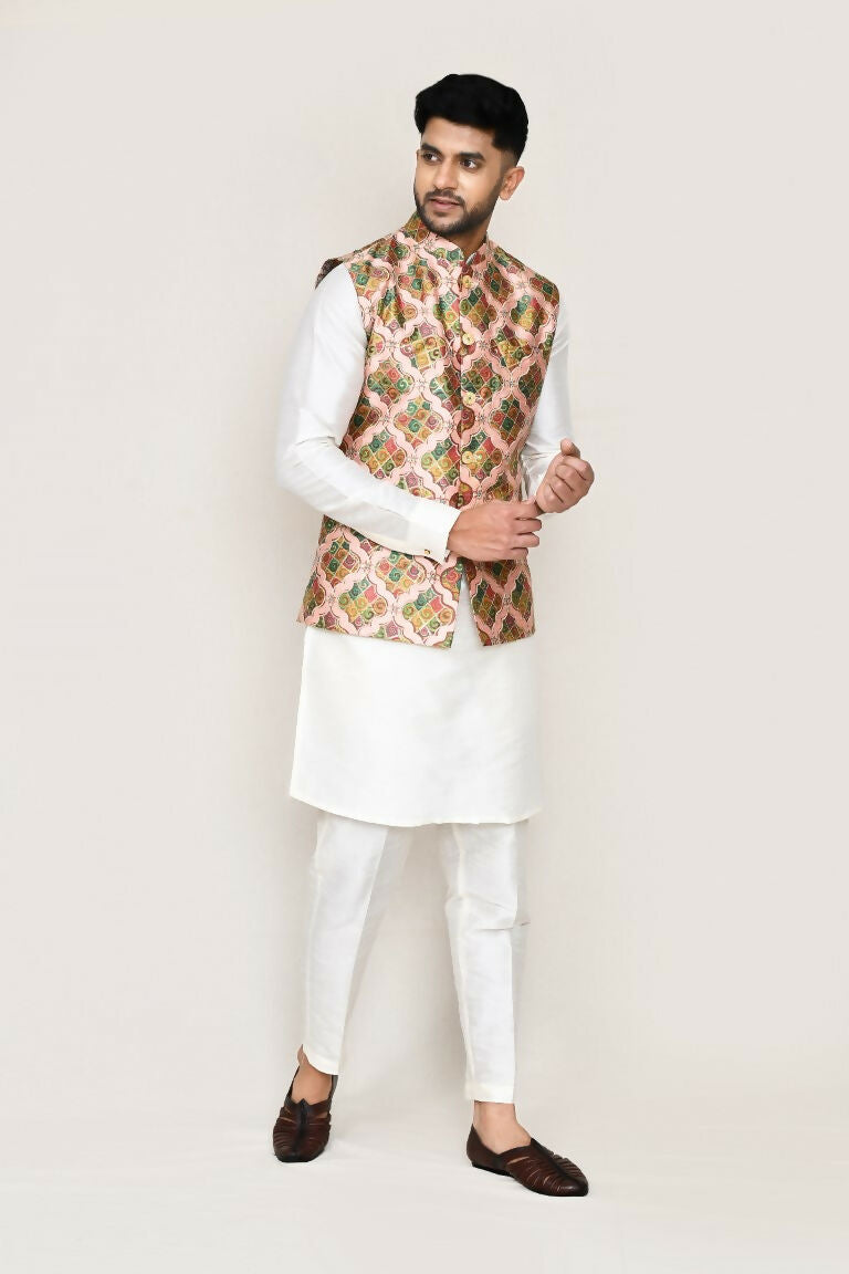 Joban Fashion Printed Colored Art Silk Printed Work Men's Jacket