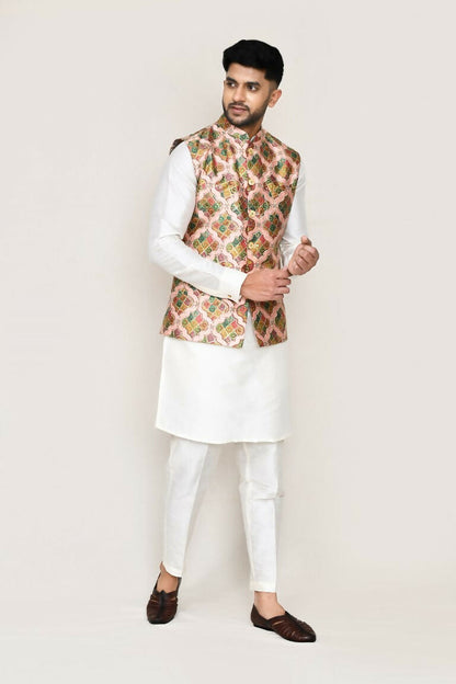 Joban Fashion Printed Colored Art Silk Printed Work Men's Jacket