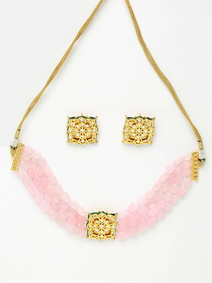 Kundan Choker With Studs - Ruby Raang