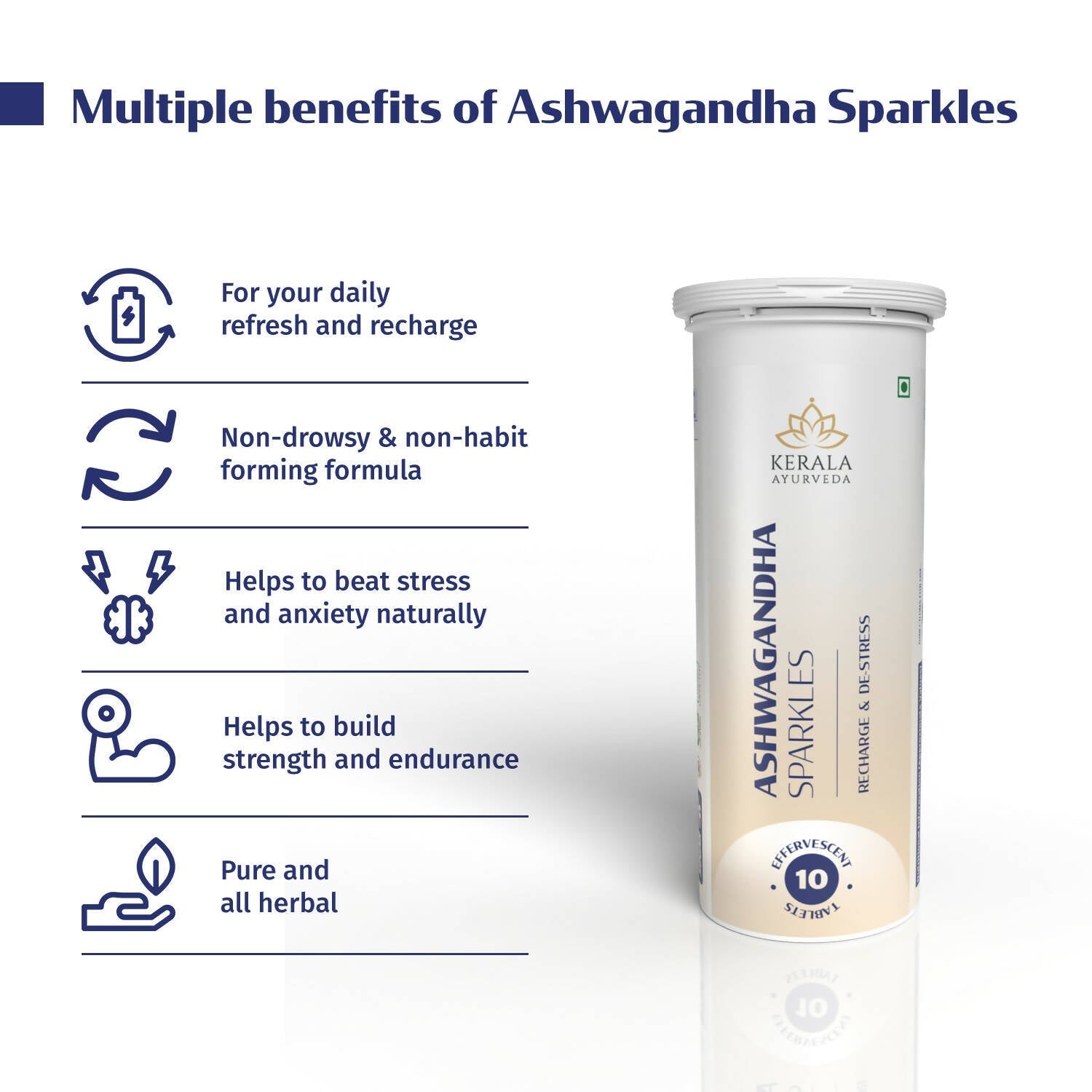 Kerala Ayurveda Ashwagandha Sparkles Tablets - 10 Tabs