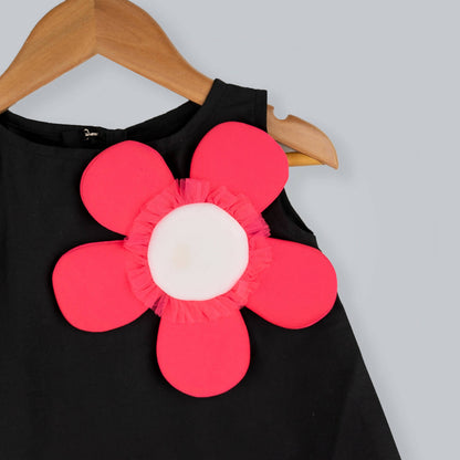 Pink Cow Fashions Black & Pink Dress With Embellishments