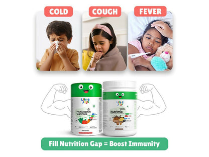 Little Joys Nutrimix Nutrition Powder Kulfi Almond + Multivitamin Gummies Combo