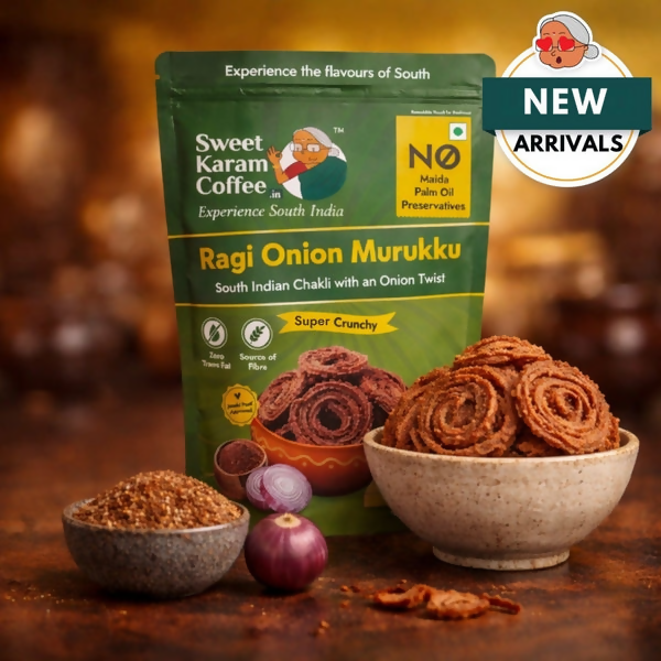 Sweet Karam Coffee Ragi Onion Murukku