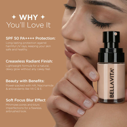 Bella Vita Organic Hydmatte Fx - Airbrush Liquid Foundation - Warm Nude
