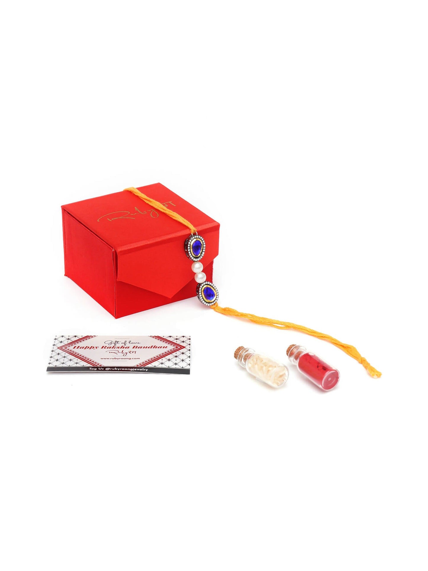 Designer kundan Rakhi - Ruby Raang