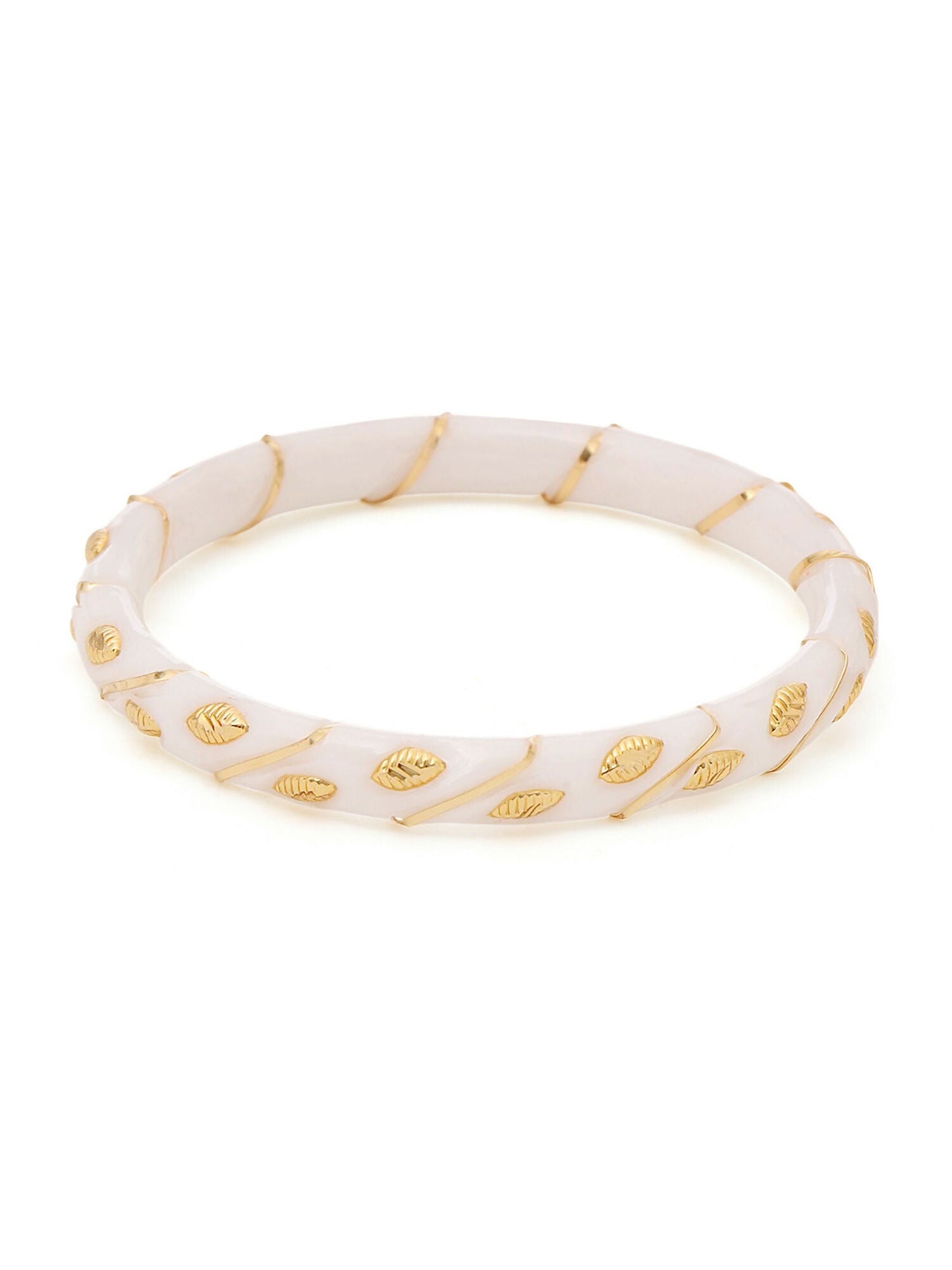 Ruby Raang White Traditional Bangle