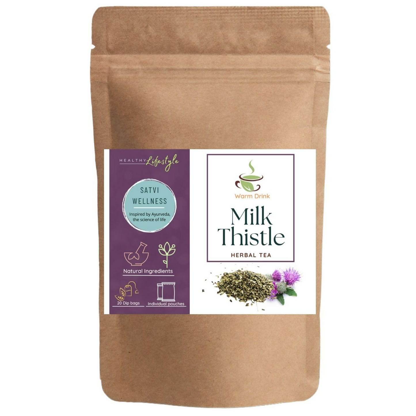 Satvi Wellness Milk Thistle Seed Tea Bags | Herbal Tea