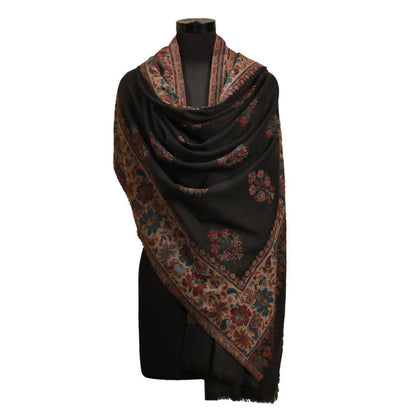 Nizalia Cashmere Fine Wool Grey Kani Doordar Shawl