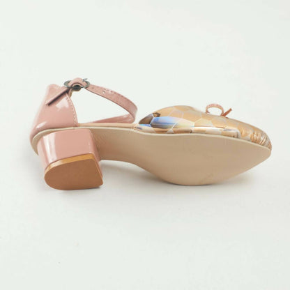 Tiny Bugs Girls Party Wear Ballerinas Heels - Peach
