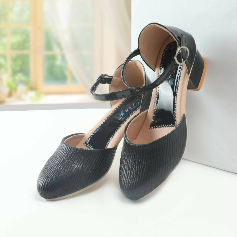 Tiny Bugs Girls Party Wear Ballerinas Heels - Black